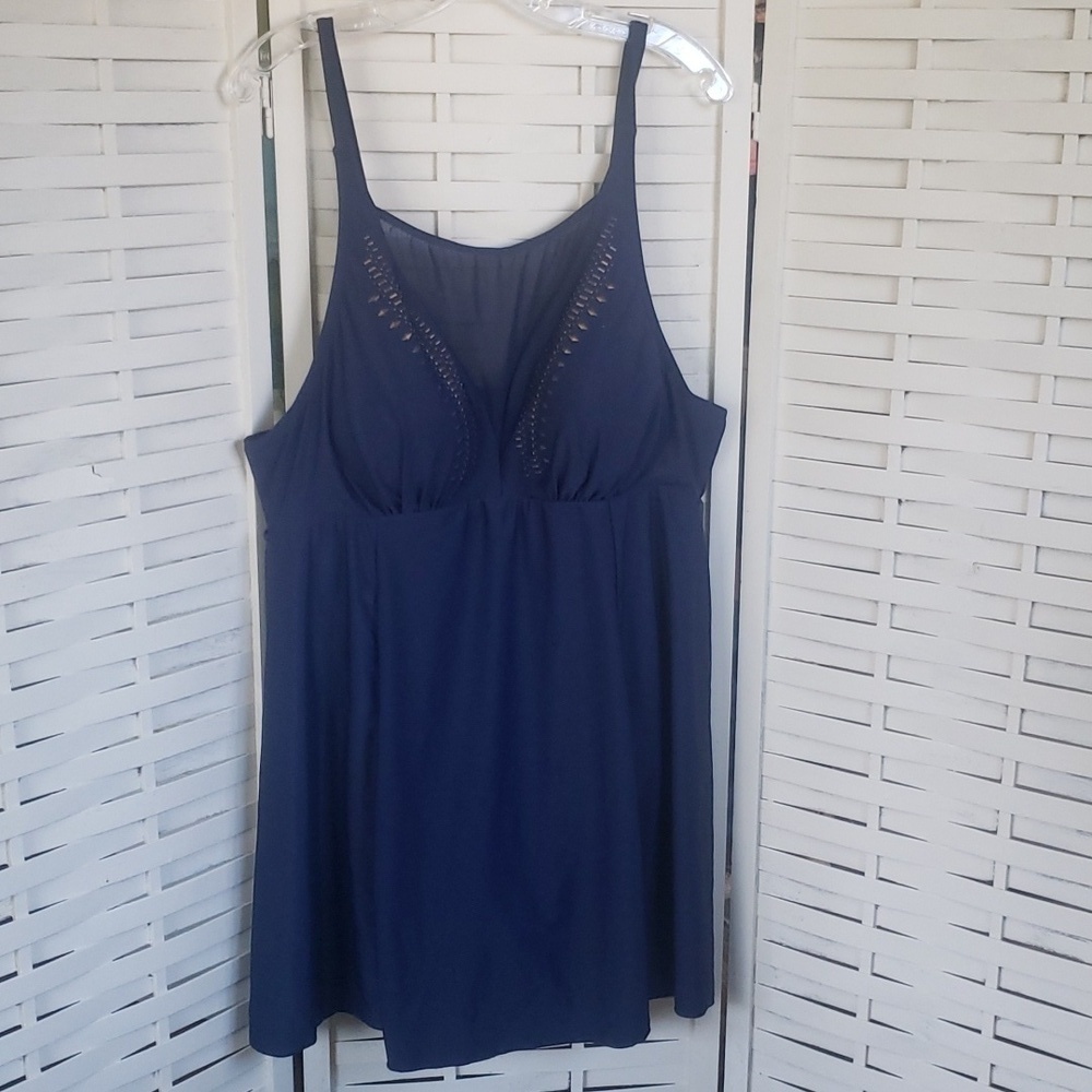 Love my curves 20 nwt cover up bikini navy blue